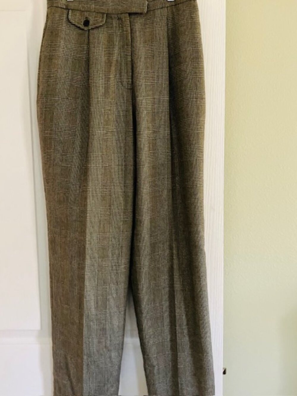 Lauren Ralph Lauren glen plaid wool trousers black/gray size 10 equestrian class - Picture 2 of 5